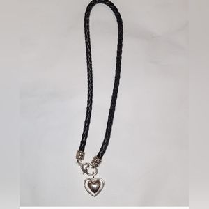 Black leather braided choker.